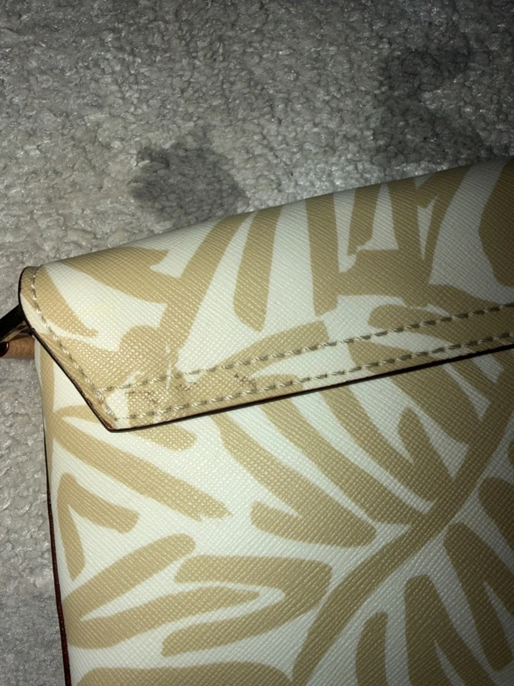 kate spade Beige and Cream Palm-Print grant street Crossbody Bag